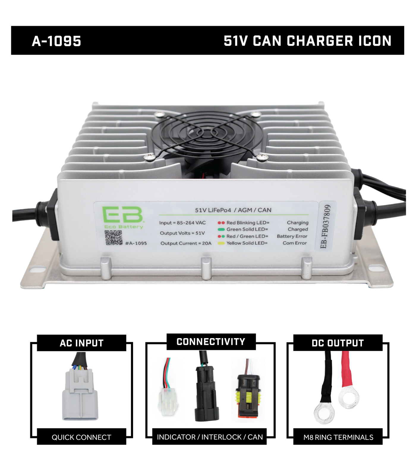 Eco Battery 51V 19A Charger / OEM:1095 / ICON