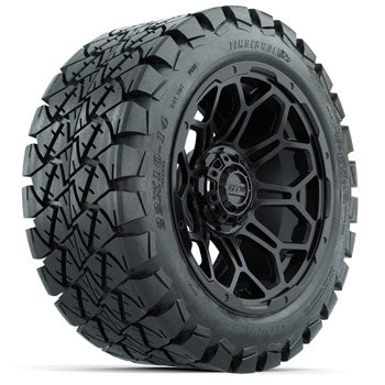 GTW Bravo Matte Black 14 in Wheels with 22x10-14 Timberwolf All-Terrain Tires - Set of 4