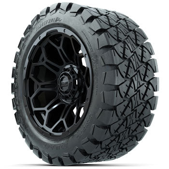 GTW Bravo Matte Black 14 in Wheels with 22x10-14 Timberwolf All-Terrain Tires - Set of 4