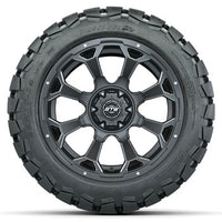 GTW Matte Gray Raven 14 in Wheels with 22x10-14 Timberwolf All-Terrain Tires - Set of 4