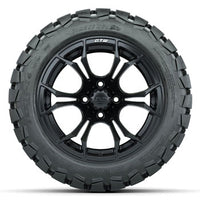 GTW Matte Black Spyder 14 in Wheels with 22x10-14 Timberwolf All-Terrain Tires - Set of 4