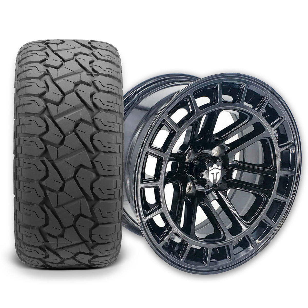 Empire Quest QGB 14x7 Gloss Black Wheel with X Comp Golf X/T Tire