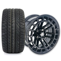 Empire Quest QGB 14x7 Gloss Black Wheel with X Comp Golf H/T Tire