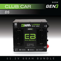 Eco Battery (48V) 51V 60AH Battery Bundle / Club Car DS