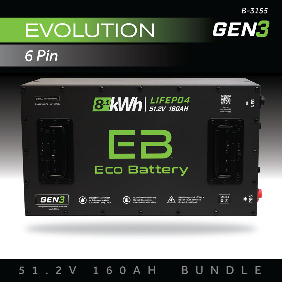 Eco Battery (48V) 51V 160Ah Battery Bundle / Evolution (6-Pin)