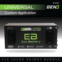 Eco Battery 51V (48V) 105AH Skinny Battery Bundle / Universal