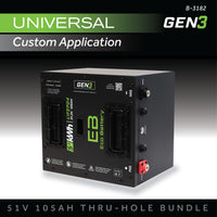 Eco Battery 51V (48V) 105AH Thru-Hole Battery Bundle / Universal