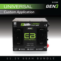 Eco Battery 51V (48V) 60AH Battery Bundle / Universal