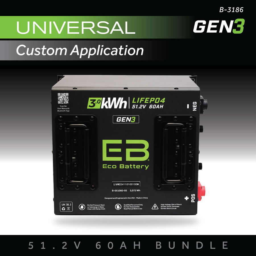 Eco Battery 51V (48V) 60AH Battery Bundle / Universal