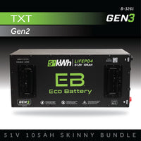 Eco Battery 51V 105AH Skinny Battery Bundle / EZGO TXT Samsung Gen2