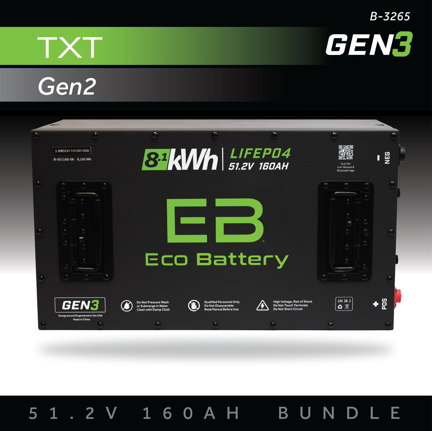 Eco Battery 51V 160AH Battery Bundle / EZGO TXT Samsung Gen2