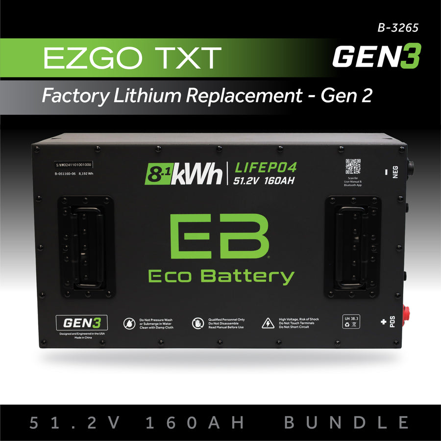 Eco Battery 51V 160AH Battery Bundle / EZGO TXT Samsung Gen2