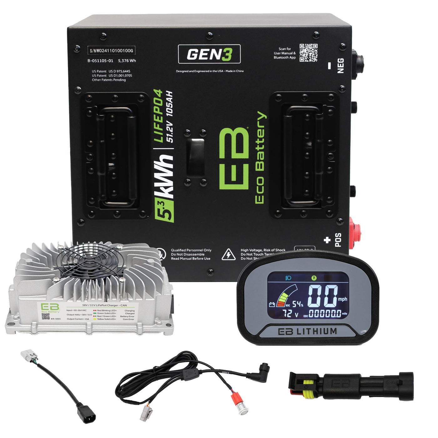EcoBattery 48V (51V) 105AH Bundle