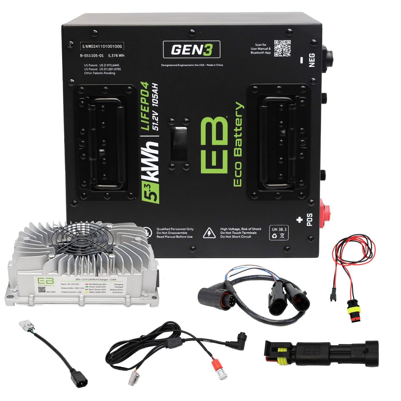 EcoBattery 48V (51V) 105AH Bundle
