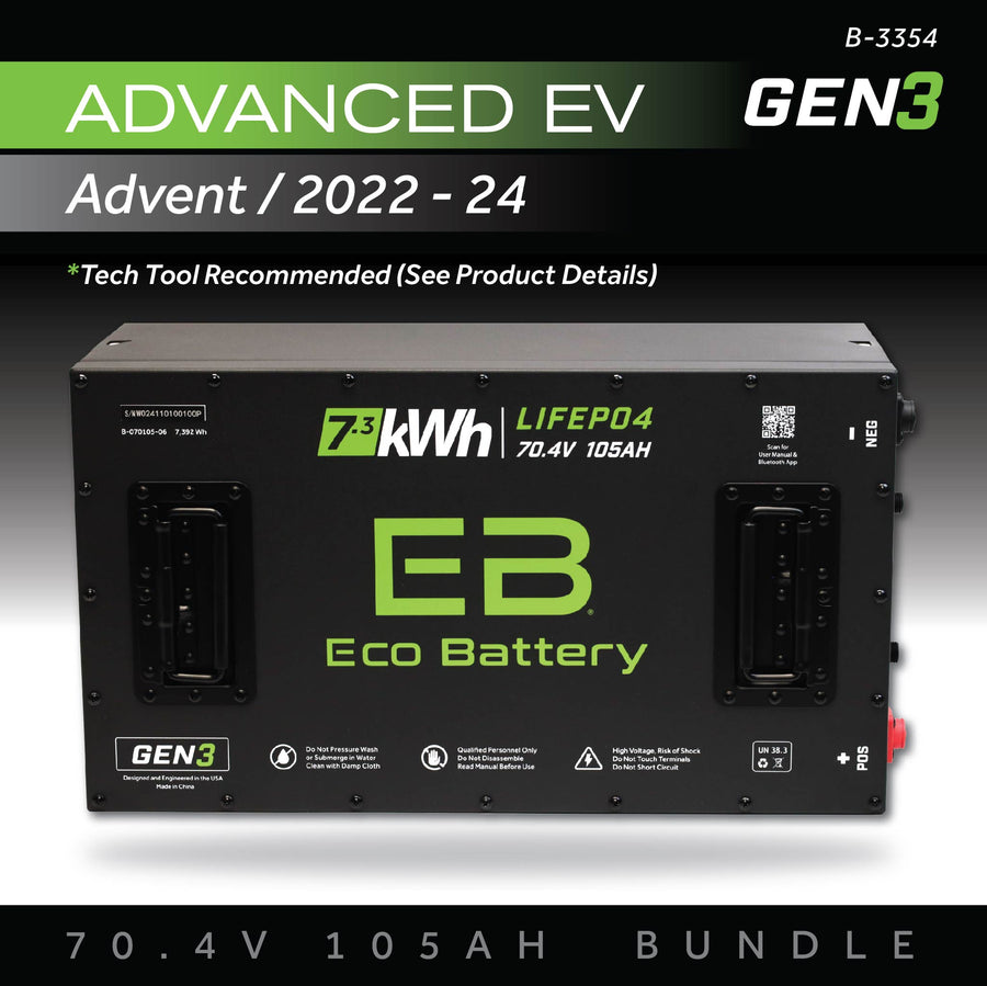 Eco Battery (72V) 70V 105AH Battery Bundle / Advanced EV Advent / 2022-24