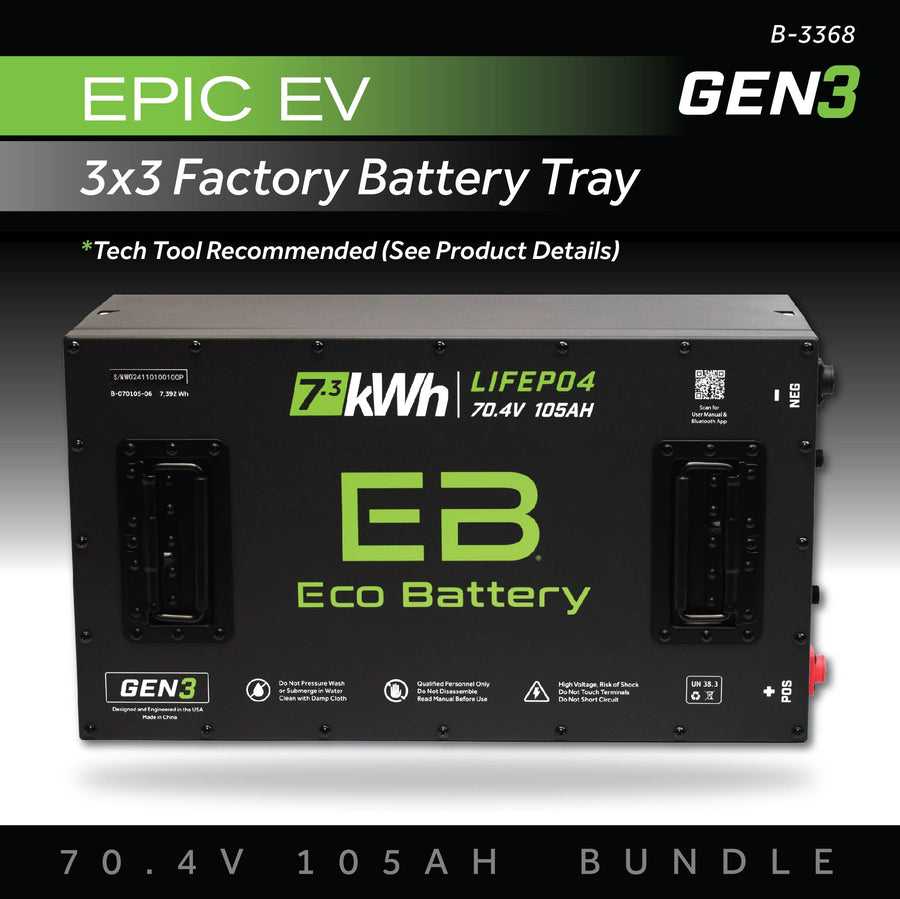 Eco Battery (72V) 70V 105AH Battery Bundle / Epic EV (3 x 3 Factory Battery Tray)