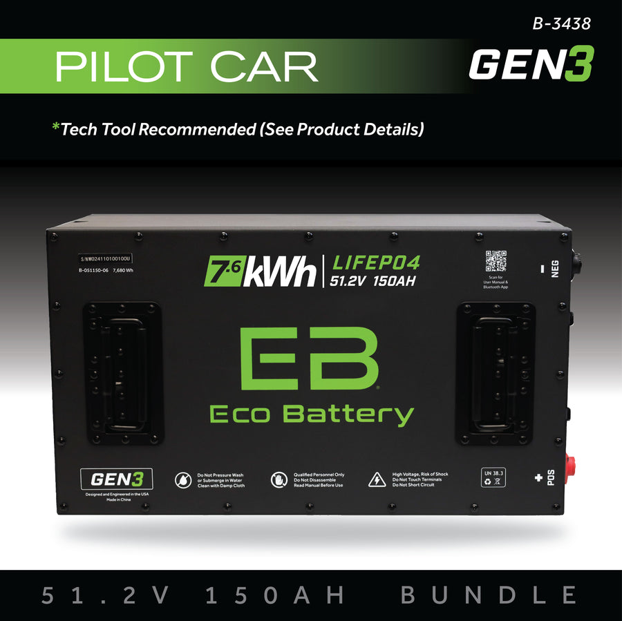 Eco Battery (48V) 51V 150AH Battery Bundle / Pilot Car