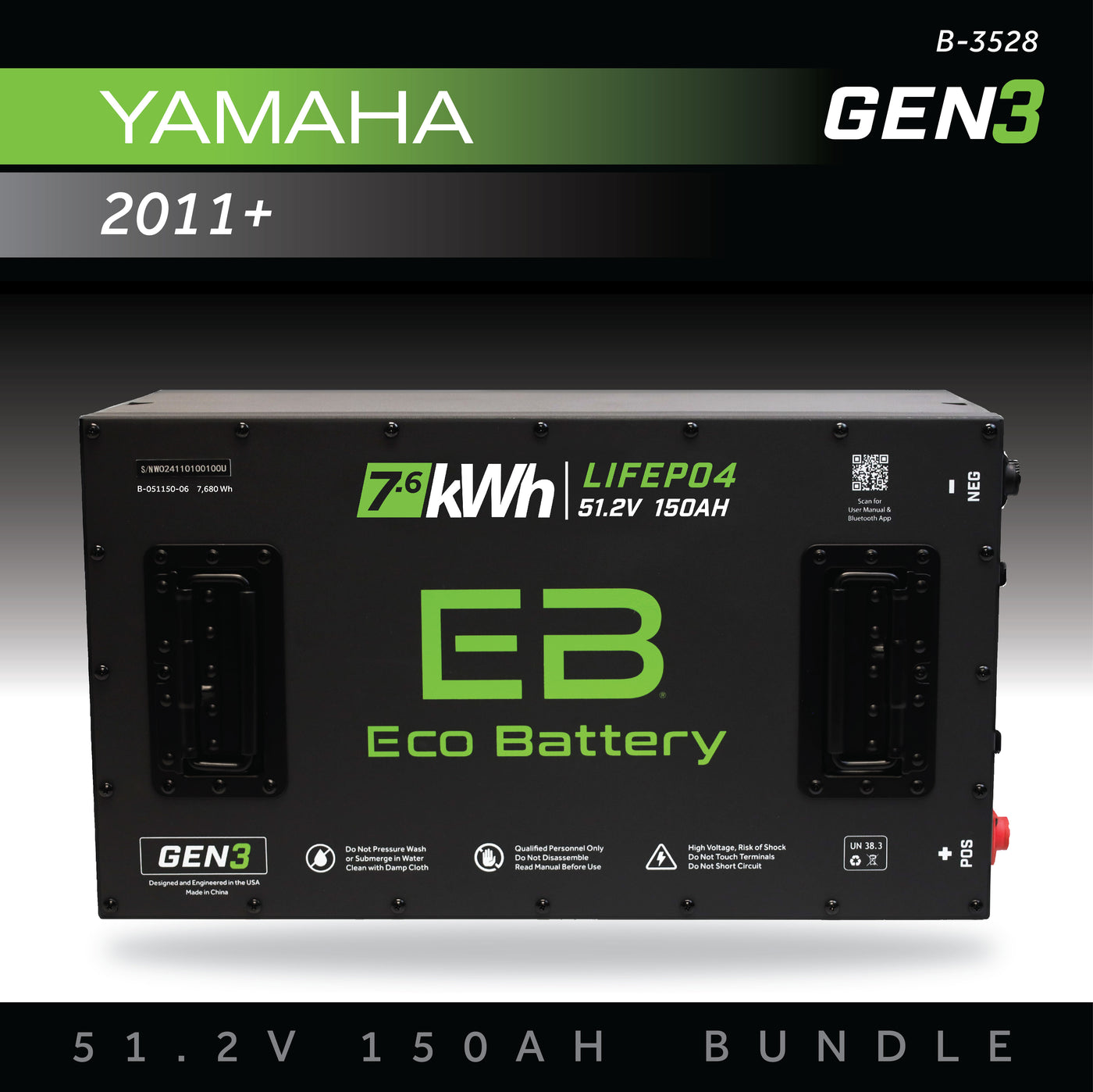 Eco Battery (48V) 51V 150AH Battery Bundle / Yamaha Drive / 2011+