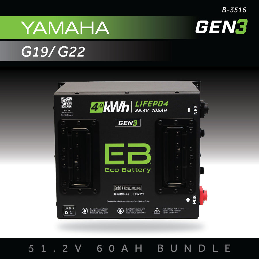 Eco Battery (48V) 51V 60AH Battery Bundle / Yamaha G19/G22