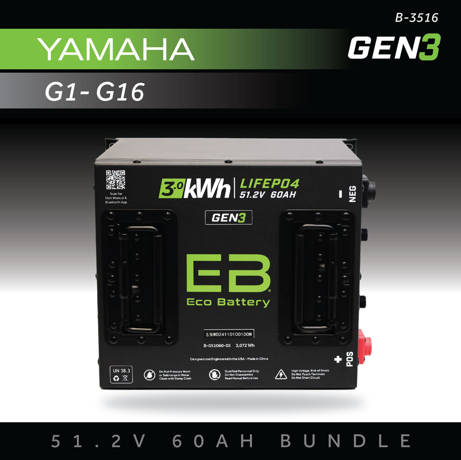 Eco Battery (48V) 51V 60AH Battery Bundle / Yamaha G1-G16