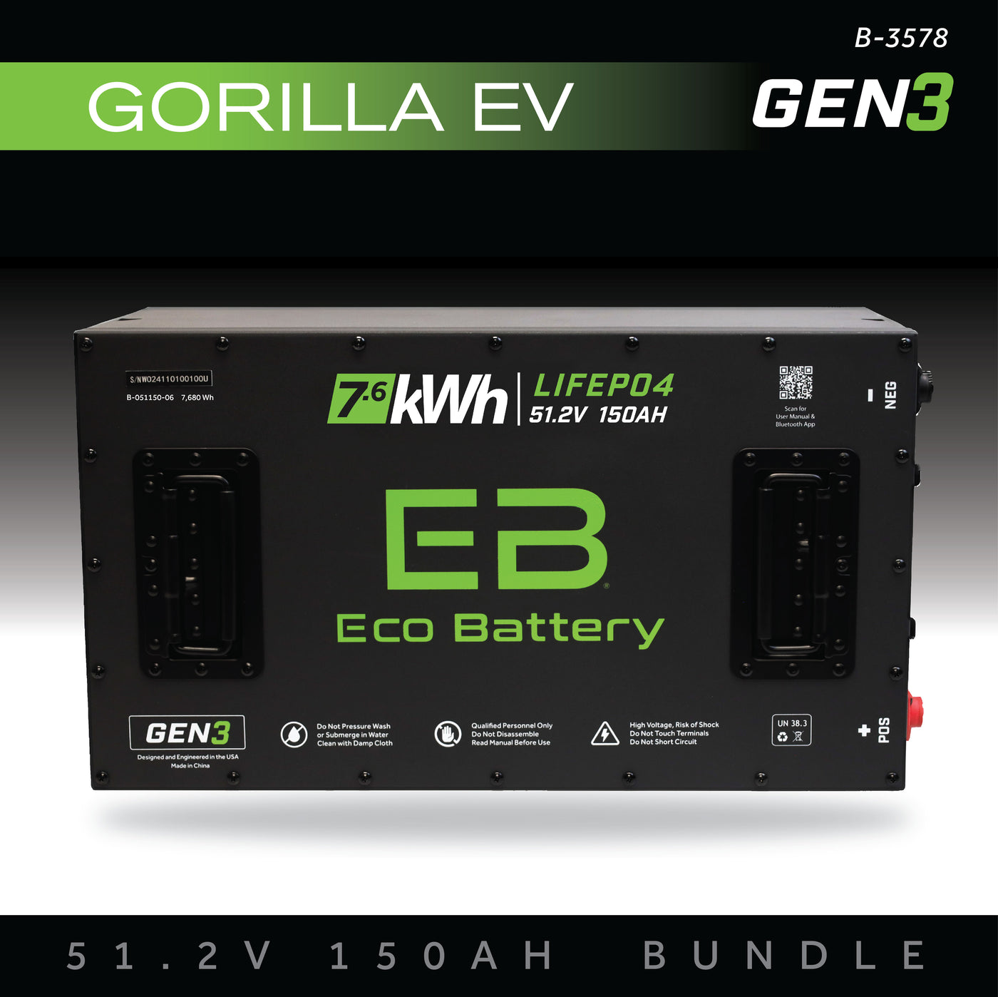 Eco Battery (48V) 51V 150Ah Battery Bundle / Gorilla