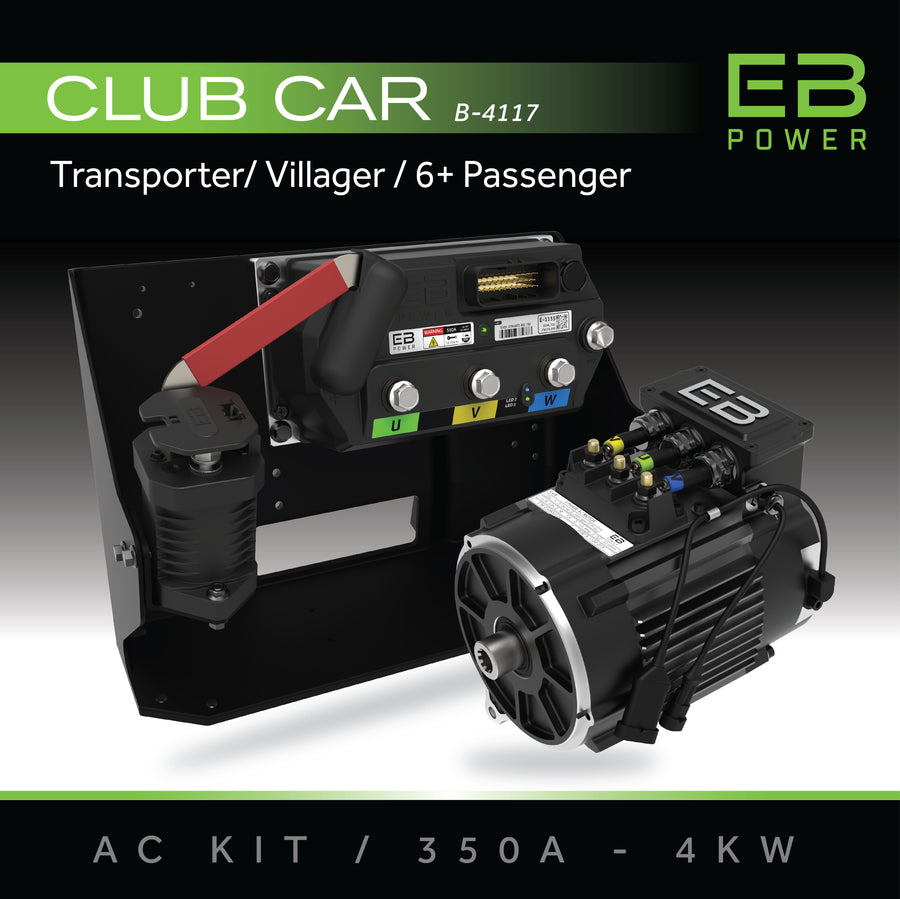 EB Power AC Kit / 350A + 4kW (GREAT TORQUE) / Club Car Transporter/Villager / 6 Passenger