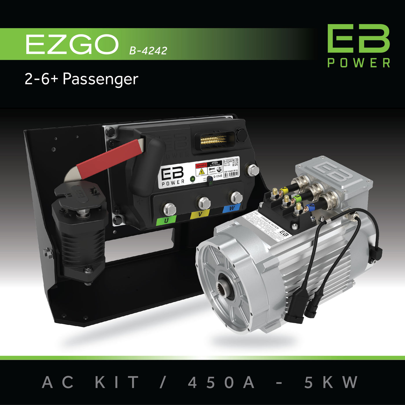 EB Power AC Kit / 450A + 5kW (BETTER TORQUE) / EZGO / 2-6 Passenger
