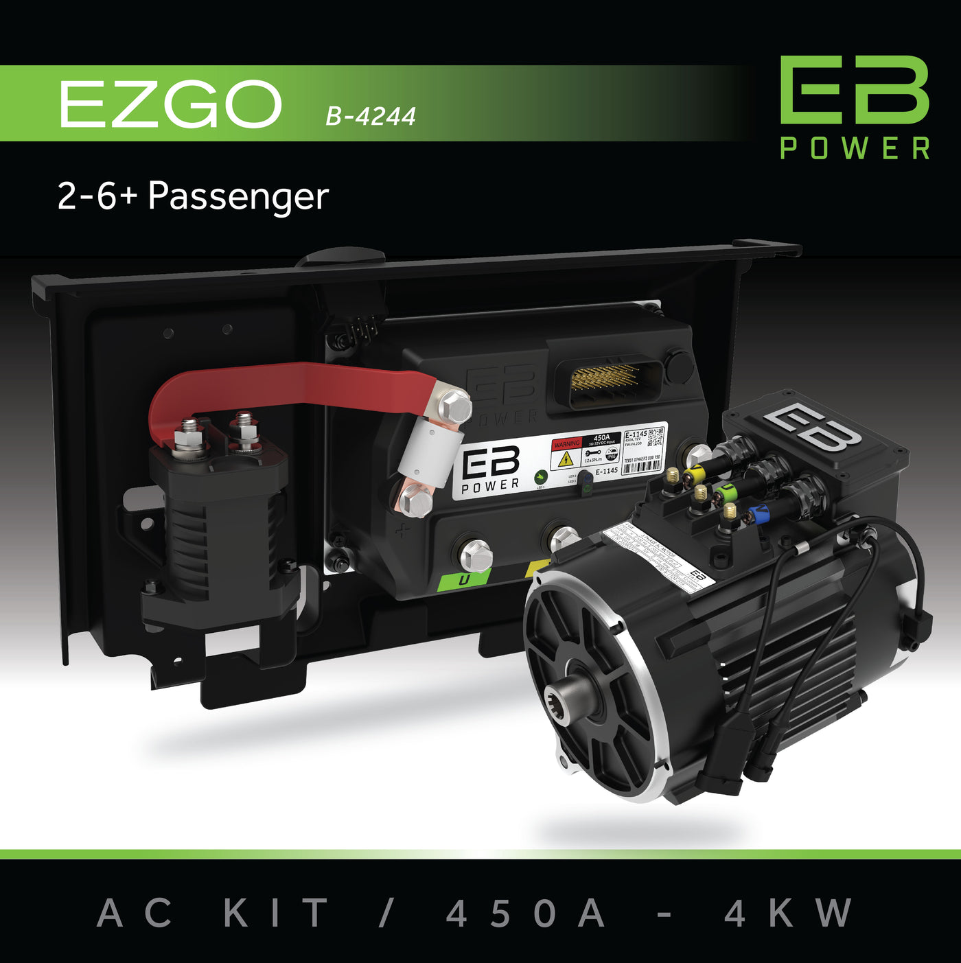EB Power AC Kit / 450A + 4kW (BETTER TORQUE) / EZGO / 2-6+ Passenger