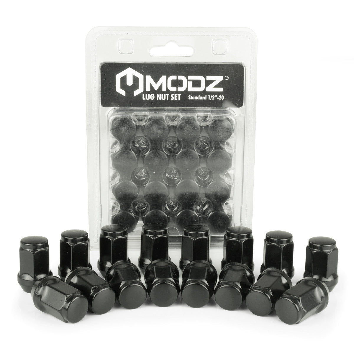 MODZ Golf Cart Lug Nuts - Pack of 16 Standard (1/2" -20) Black
