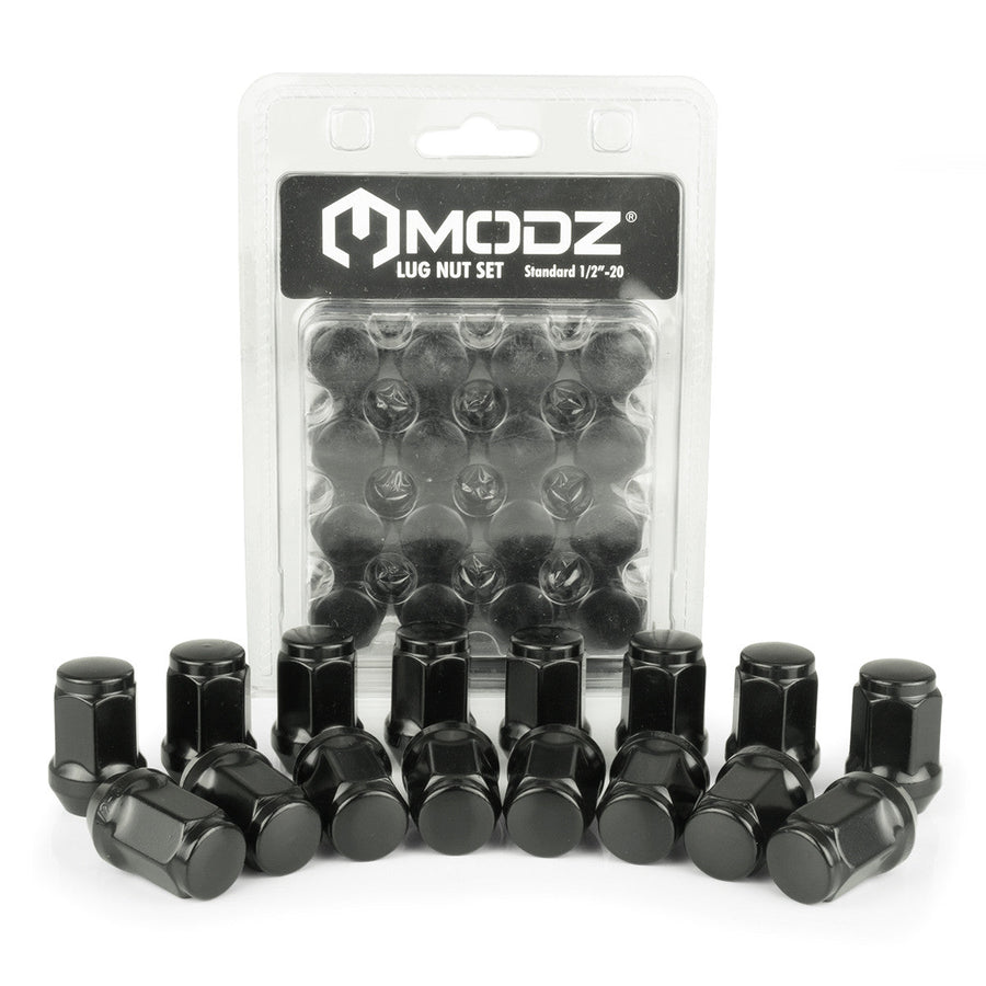 MODZ Golf Cart Lug Nuts - Pack of 16 Standard (1/2" -20) Black