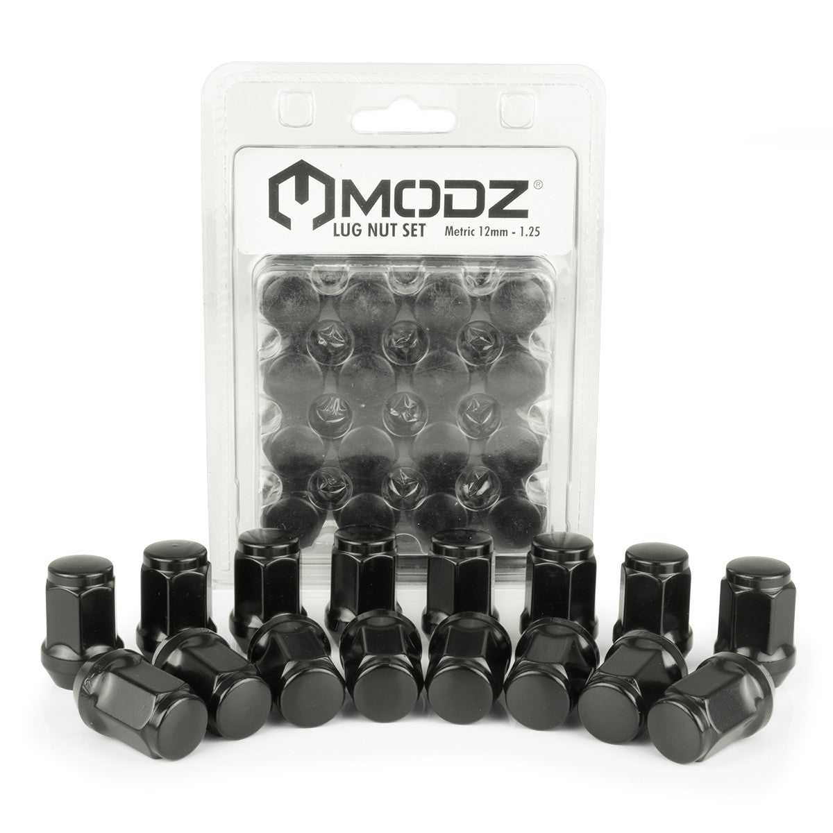 MODZ Golf Cart Lug Nuts - Pack of 16 Metric (12mm -1.25) Black