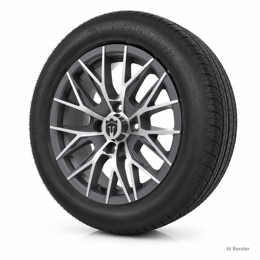 Empire 14x7 Diablo DGRY Wheel & X Comp H/T Tire Package