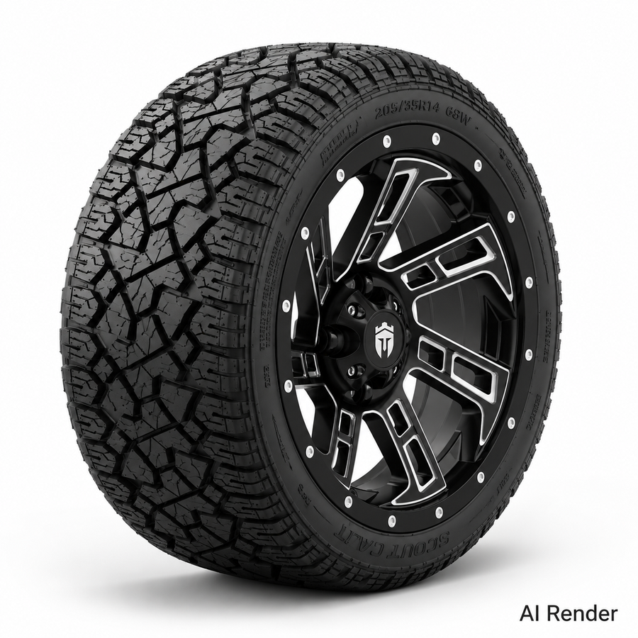 Empire 14" Hook HK2 Wheel with X Comp Golf X/T Tire Package