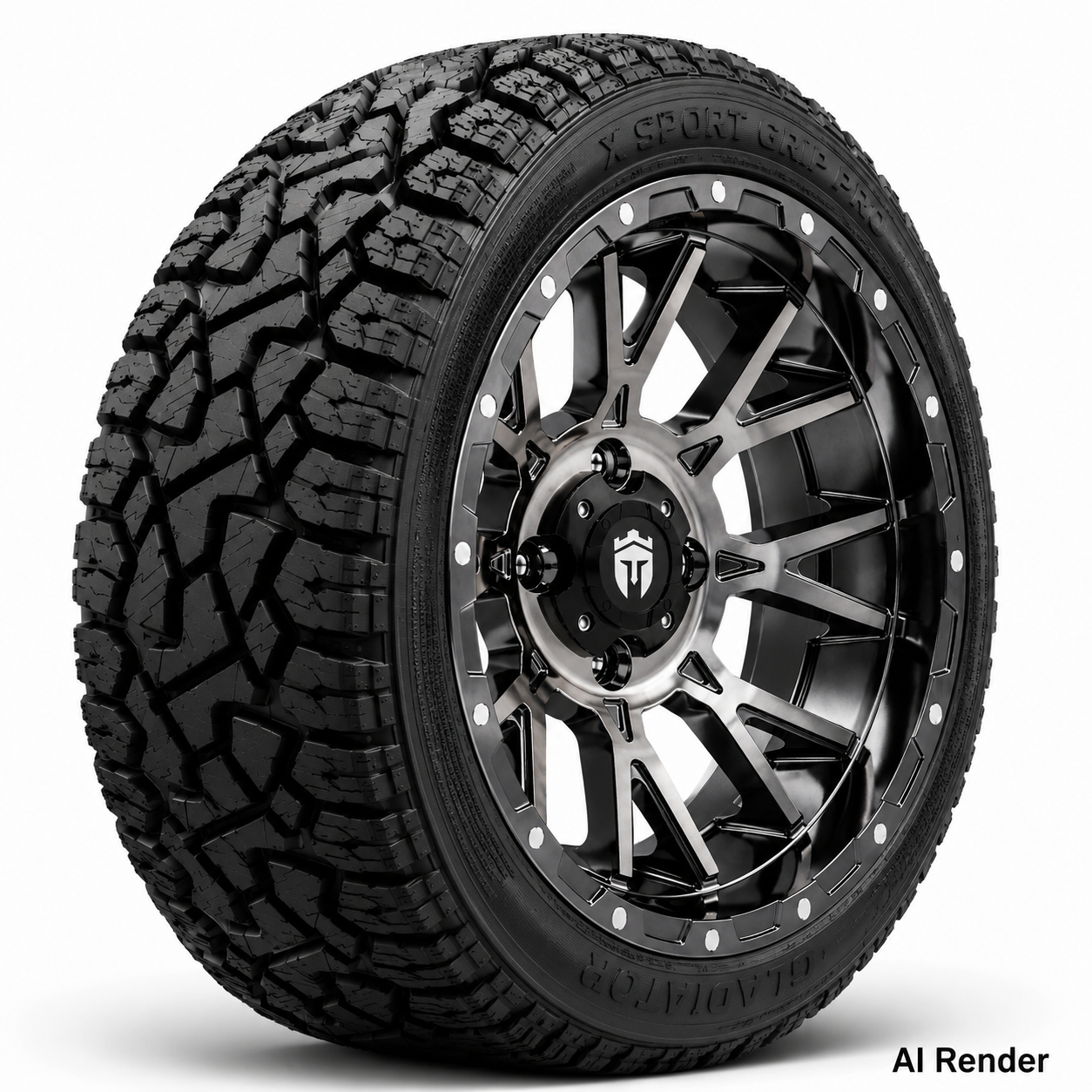 Empire 14" Savage SV5 Black Chrome & X Comp Golf A/T Tire Package