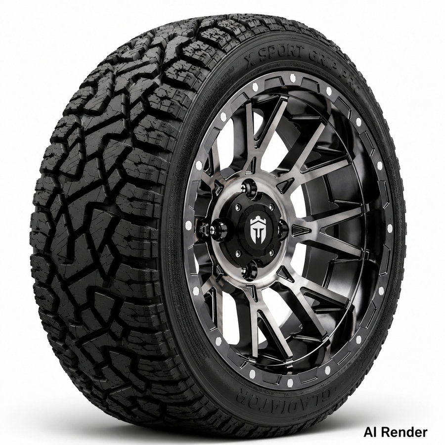 Empire 14" Savage SV5 Black Chrome & X Comp Golf A/T Tire Package