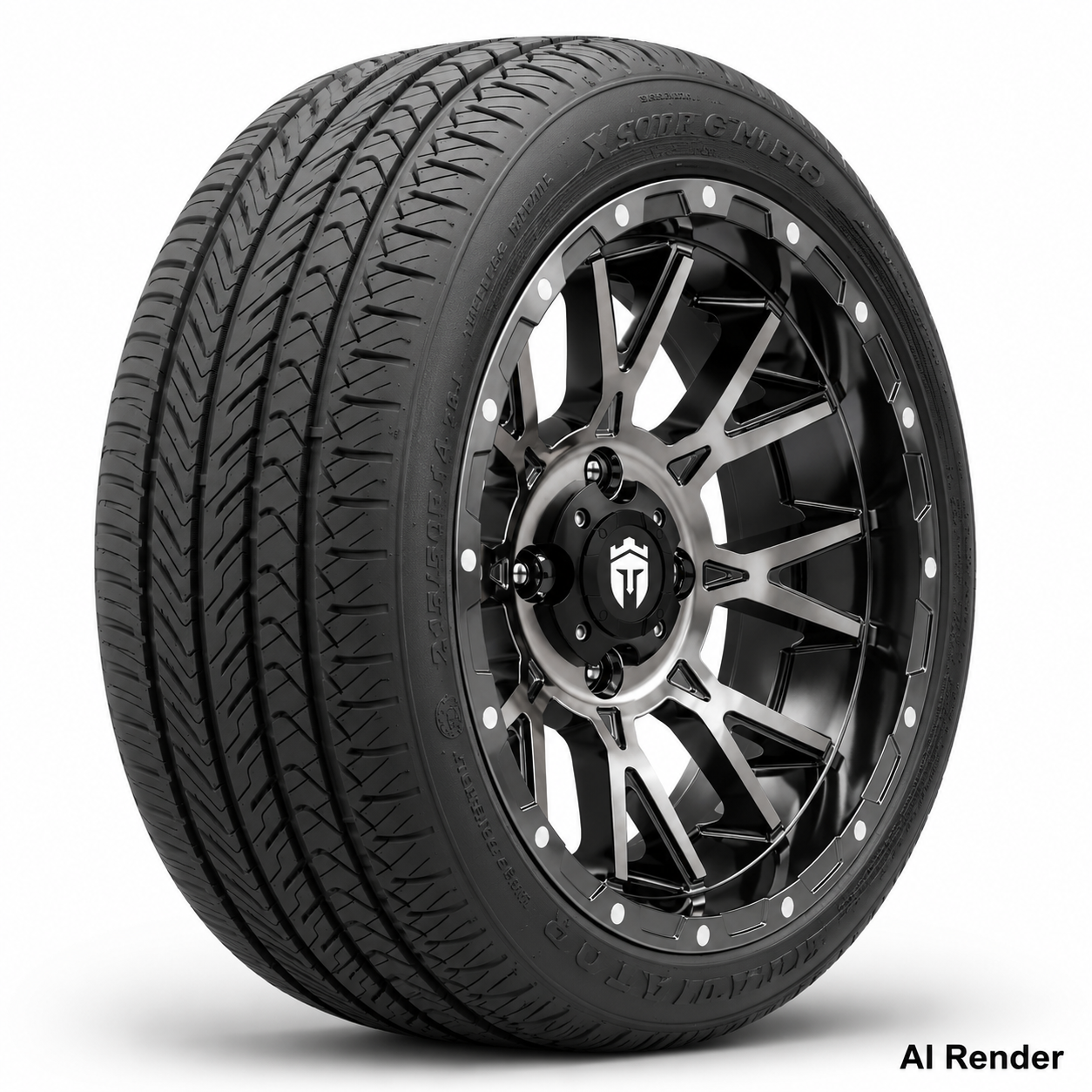 Empire 14" Savage SV5 Black Chrome Wheel & X Comp Golf H/T Tire Package