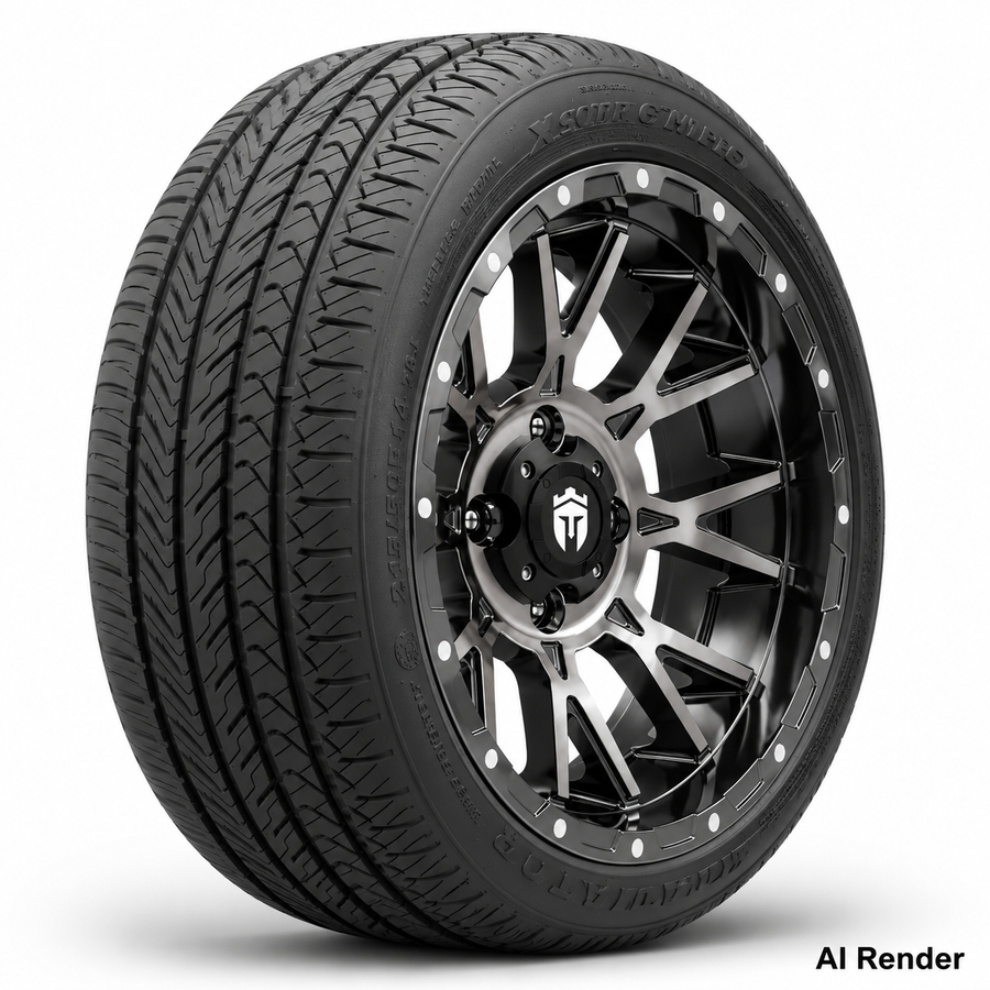 Empire 14" Savage SV5 Black Chrome Wheel & X Comp Golf H/T Tire Package