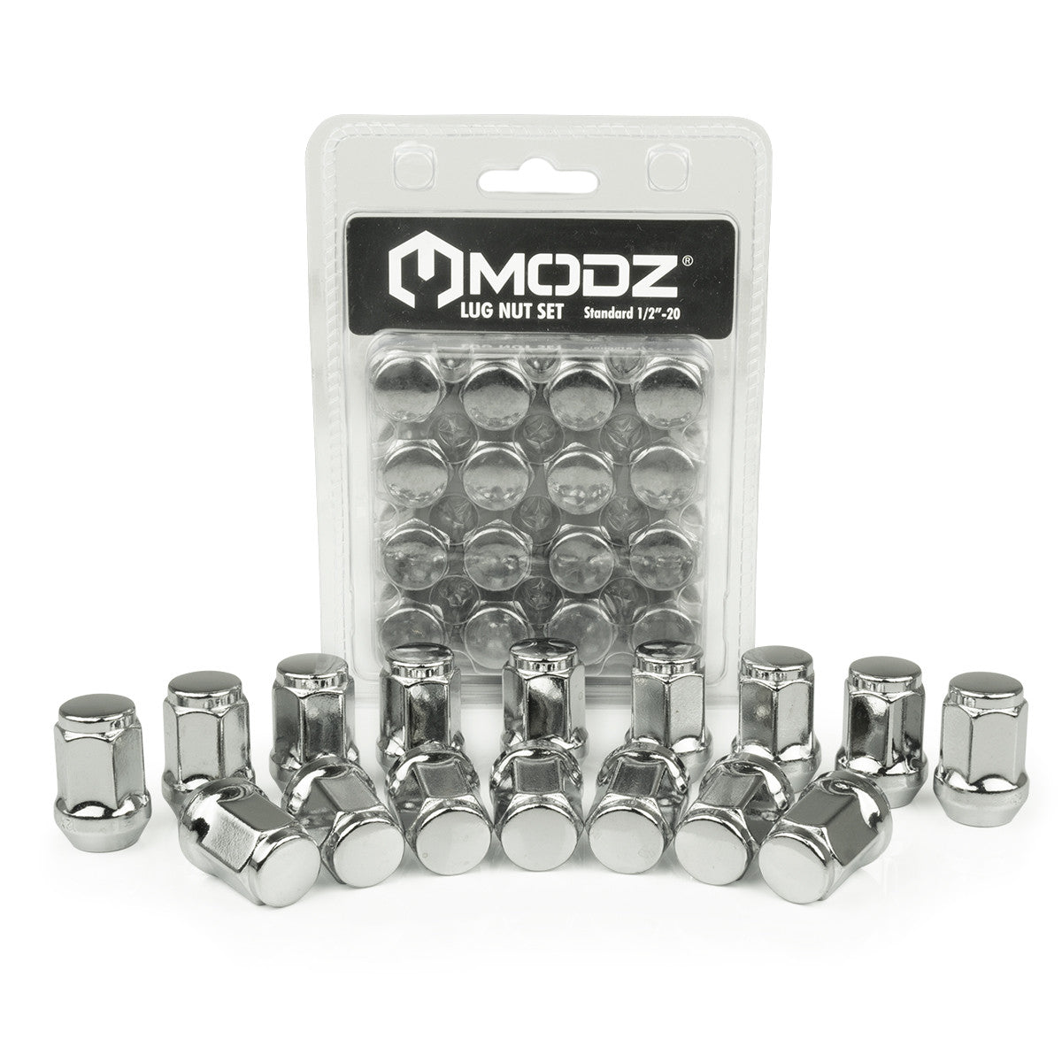 MODZ Golf Cart Lug Nuts - Pack of 16 Standard (1/2" -20) Chrome