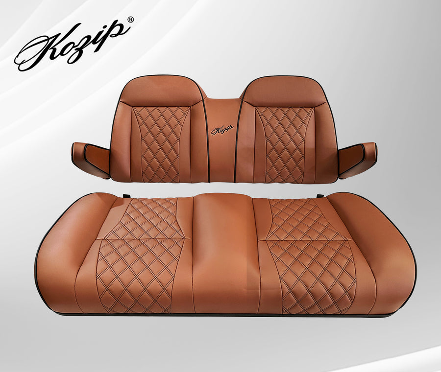 Kozip Matching Rear Seat - Brown with Black Contrast Stitching