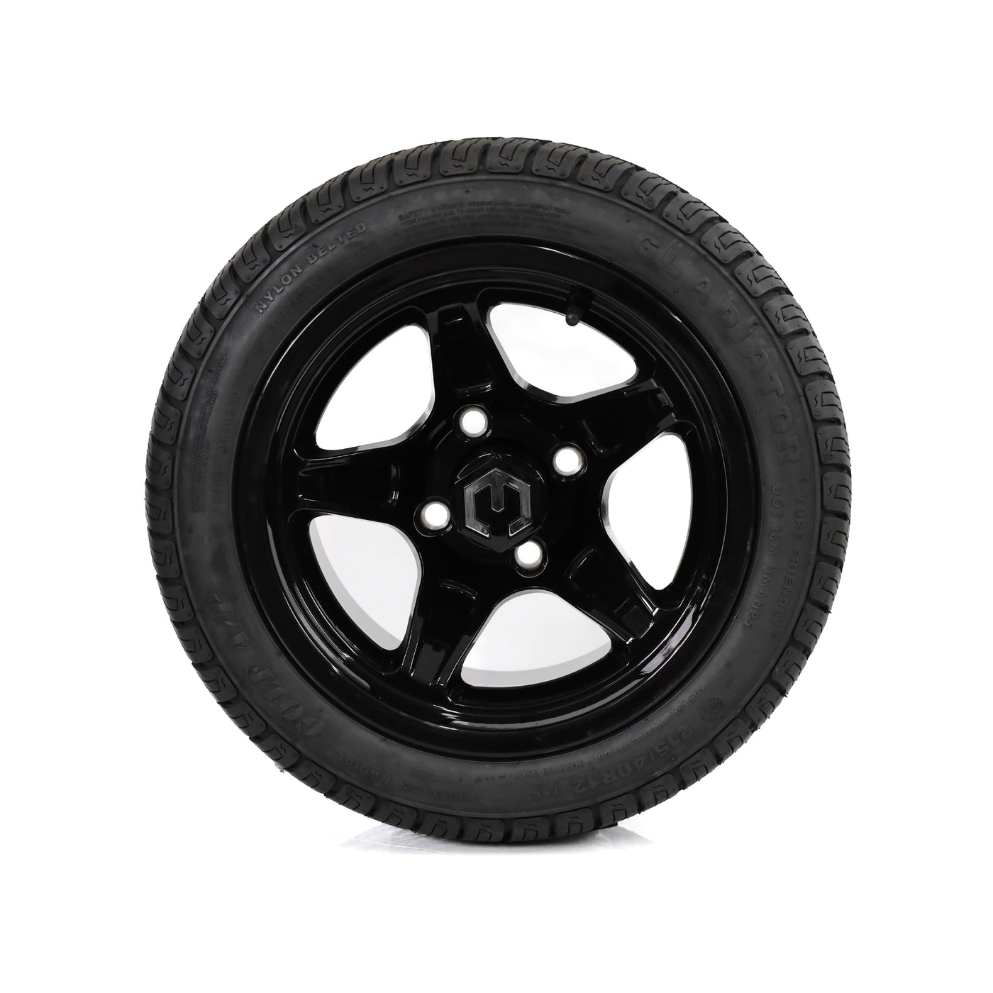 MODZ Drift 12x7 Glossy Black & Gladiator Golf A/P Tire Combo