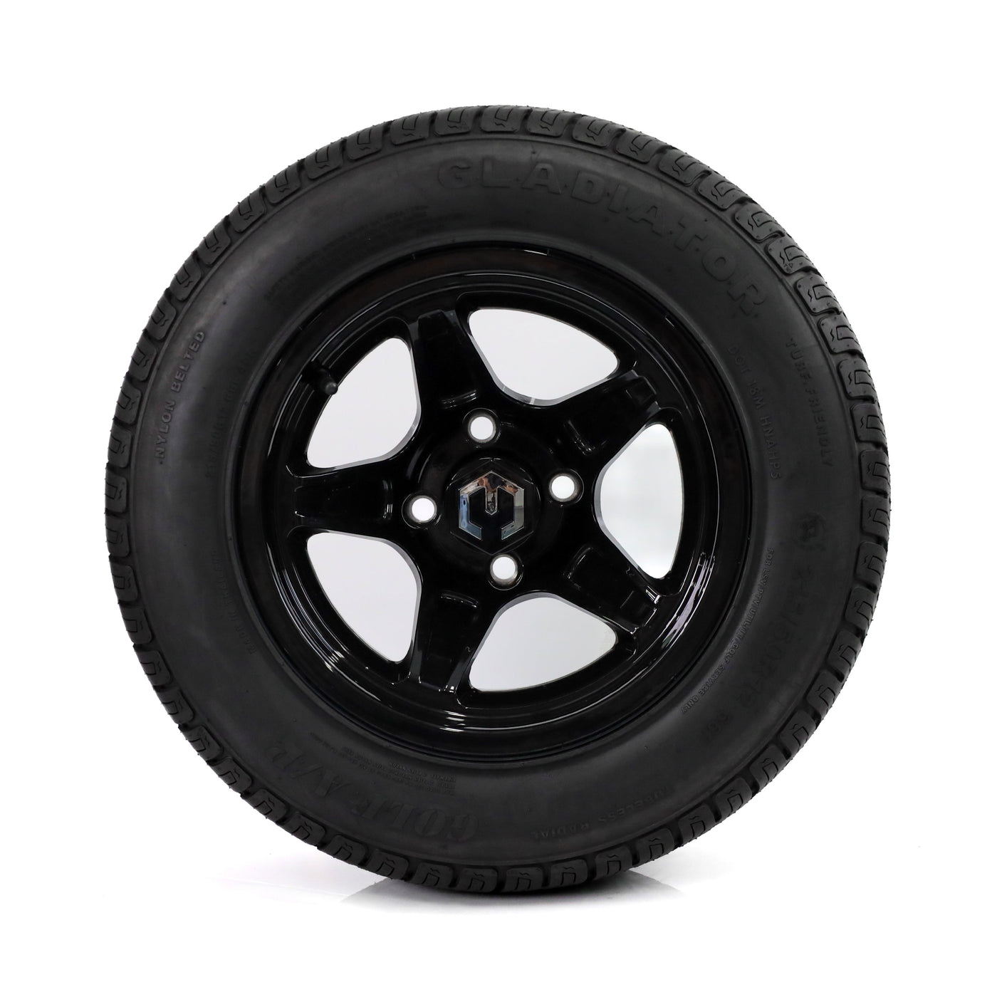 MODZ Drift 12x7 Glossy Black & Gladiator Golf A/P Tire Combo