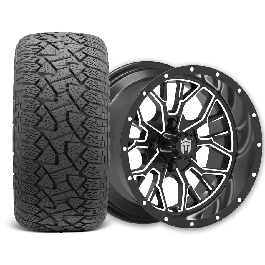 Empire Outlaw O2 14x7 Gloss Black Wheel with X Comp A/T Tire
