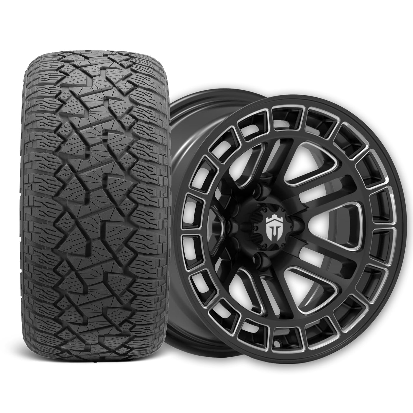 Empire Quest Q2 14x7 Gloss Black Wheel with X Comp Golf A/T Tire