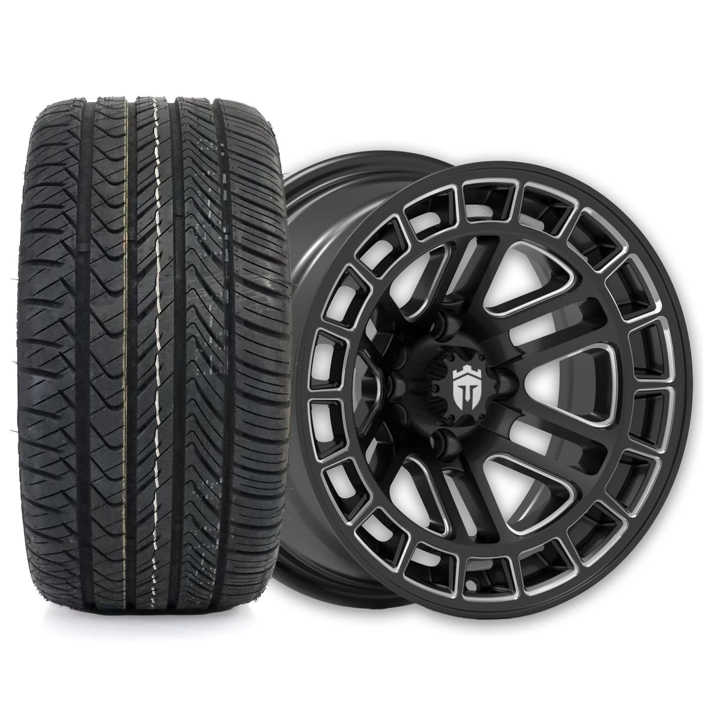 Empire Quest Q2 14x7 Gloss Black Wheel with X Comp Golf H/T Tire