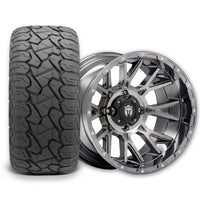 Empire Savage SV5 14x7 Black Chrome Wheel with X Comp Golf X/T Tire