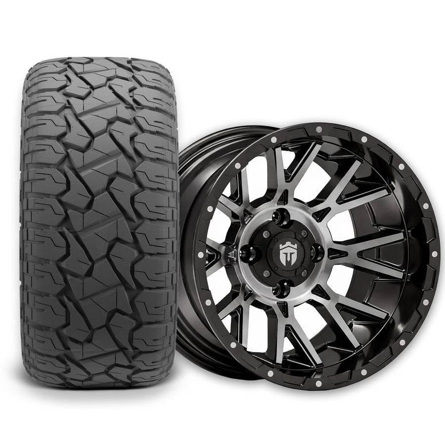 Empire Savage SV6 14x8 Gloss Black Tinted Machined Face Wheel with X Comp Golf X/T Tire