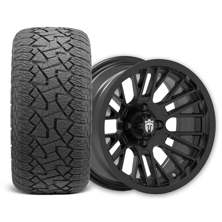 Empire Switch SWGB 14x7 Gloss Black with X Comp Golf A/T Tire