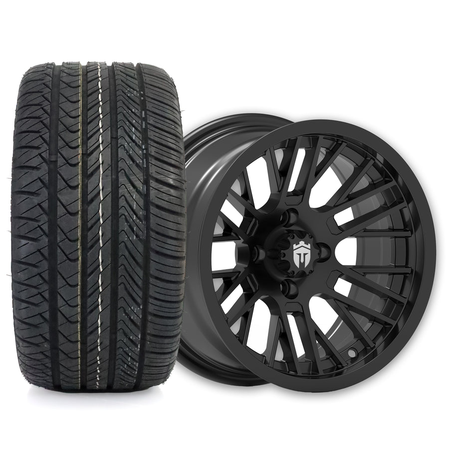 Empire Switch SWGB 14x7 Gloss Black with X Comp Golf H/T Tire