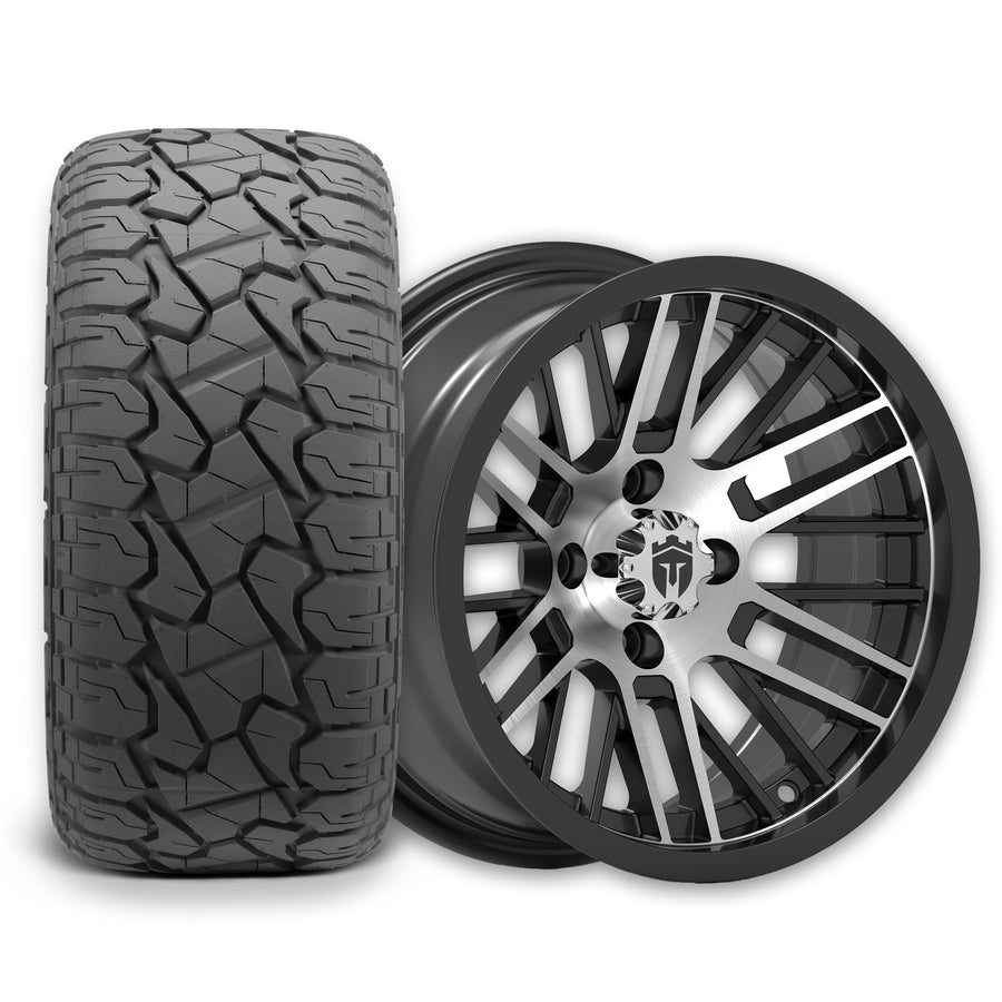 Empire Switch SWGB3 14x7 Gloss Black Machined with X Comp Golf X/T Tire