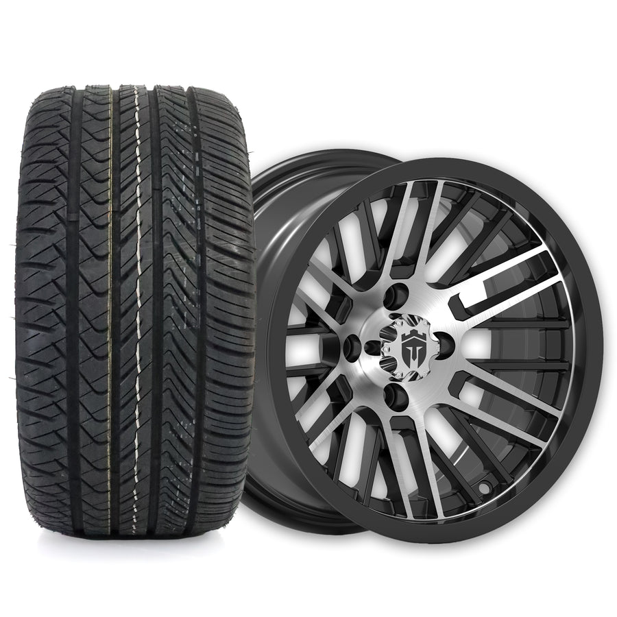 Empire Switch SWGB3 14x7 Gloss Black Machined Face with X Comp Golf H/T Tire